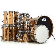 DW Collector's Series Exotic 7-piece Shell Pack with Snare Drum - Natural Lacquer over Ivory Ebony