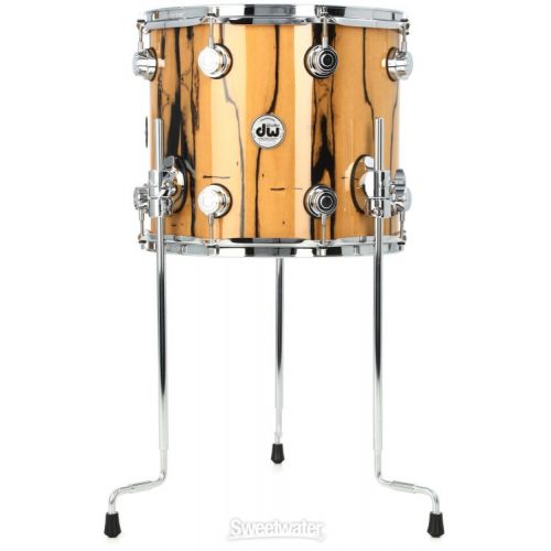  DW Collector's Series Exotic 7-piece Shell Pack with Snare Drum - Natural Lacquer over Ivory Ebony