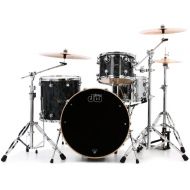 DW Performance Series 3-piece Shell Pack with 24 inch Bass Drum - Black Diamond FinishPly