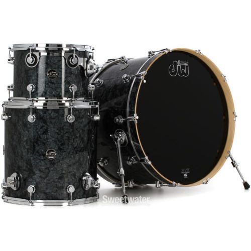  DW Performance Series 3-piece Shell Pack with 24 inch Bass Drum - Black Diamond FinishPly