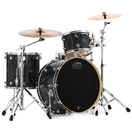  DW Performance Series 3-piece Shell Pack with 24 inch Bass Drum - Black Diamond FinishPly
