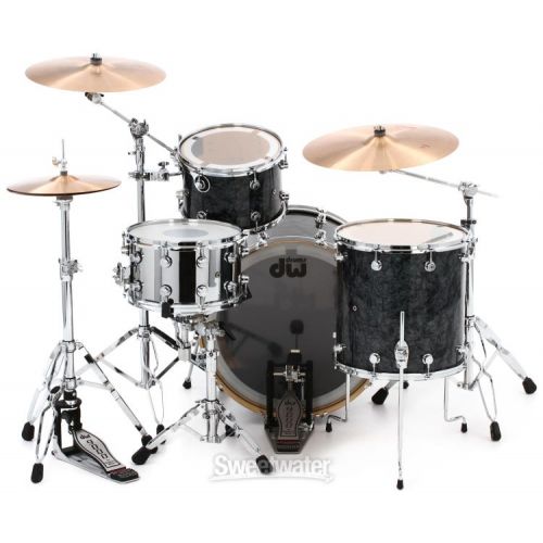  DW Performance Series 3-piece Shell Pack with 24 inch Bass Drum - Black Diamond FinishPly