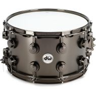 DW Collector's Series Metal Snare Drum - 8 x 14-inch - Satin Black Over Brass - Black Nickel Hardware