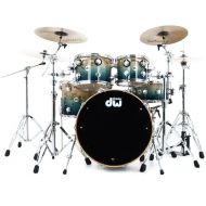 DW Collector's Series Mapa Burl Exotic 5-piece Shell Pack - Cobalt Blue to Natural Fade