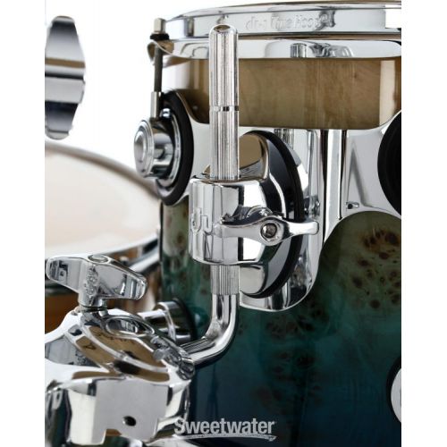  DW Collector's Series Mapa Burl Exotic 5-piece Shell Pack - Cobalt Blue to Natural Fade