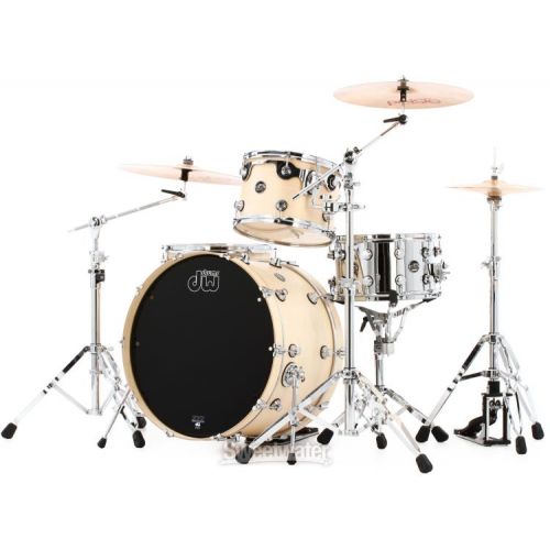  DW Performance Series 3-piece Shell Pack with 24 inch Bass Drum - Natural Satin Oil