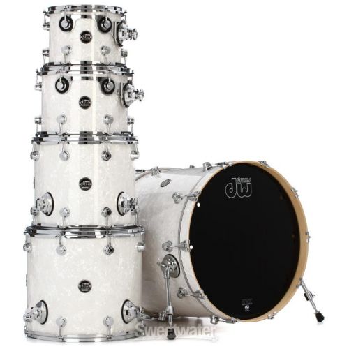  DW Performance Series 5-piece Shell Pack with 22 inch Bass Drum - White Marine Finish Ply
