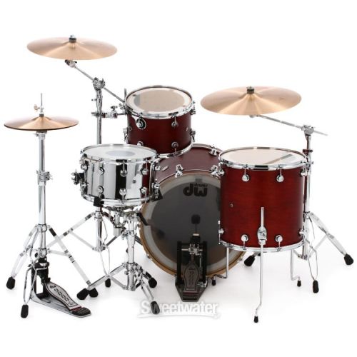  DW Performance Series 3-piece Shell Pack with 22 inch Bass Drum - Tobacco Stain Satin Oil