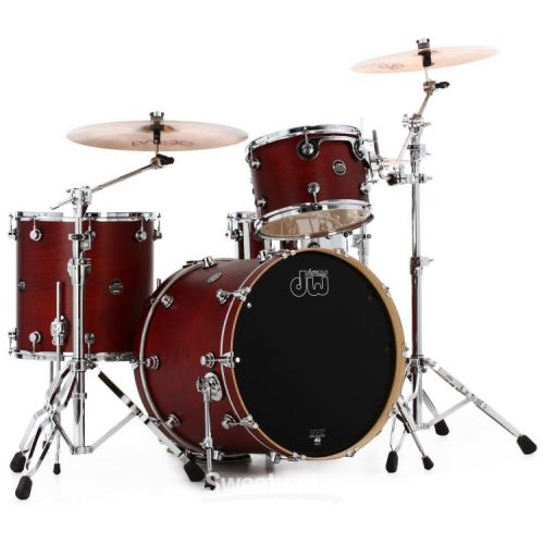  DW Performance Series 3-piece Shell Pack with 22 inch Bass Drum - Tobacco Stain Satin Oil