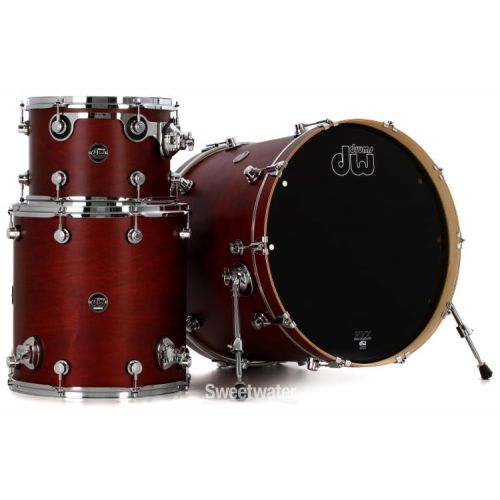  DW Performance Series 3-piece Shell Pack with 22 inch Bass Drum - Tobacco Stain Satin Oil