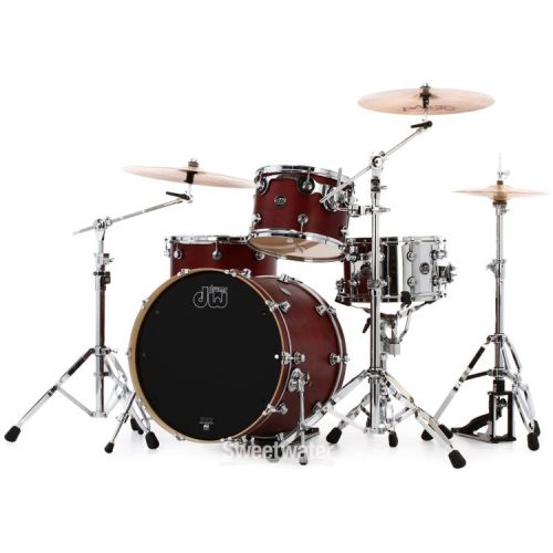  DW Performance Series 3-piece Shell Pack with 22 inch Bass Drum - Tobacco Stain Satin Oil