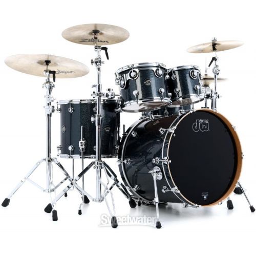  DW Limited-edition Performance Series 4-piece Shell Pack - Black Sparkle