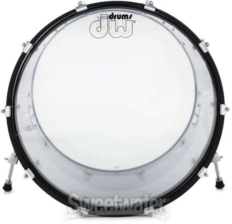  DW Design Series Acrylic Bass Drum - 16 x 22-inch - Smoke Glass