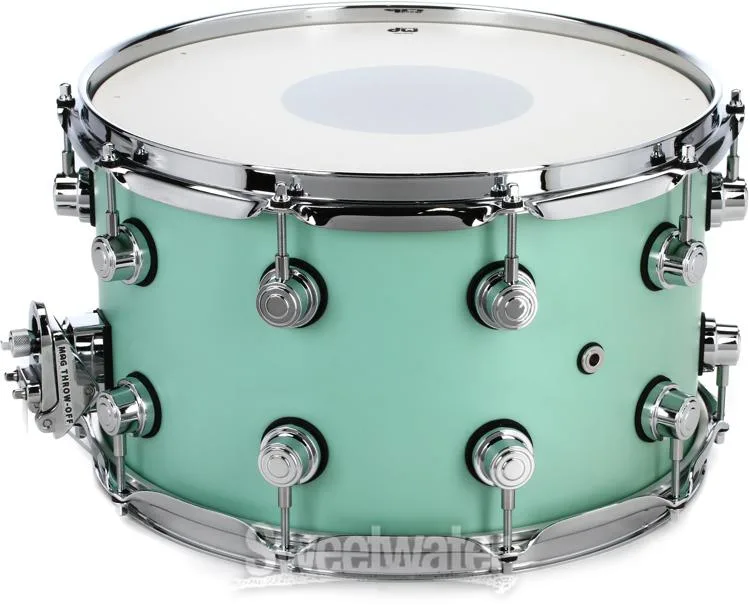  DW Performance Series Snare Drum - 8 x 14-inch - Satin Sea Foam - Sweetwater Exclusive