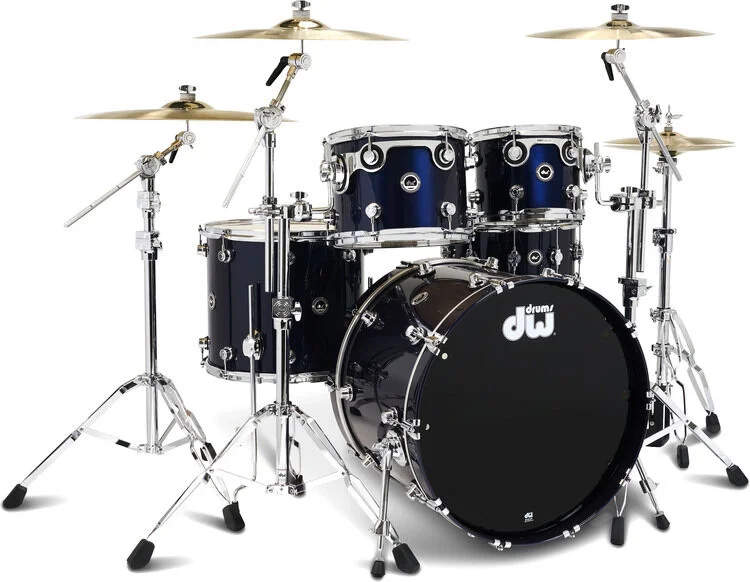  DW DWe 5-piece Drum Kit Bundle - Midnight Blue Metallic