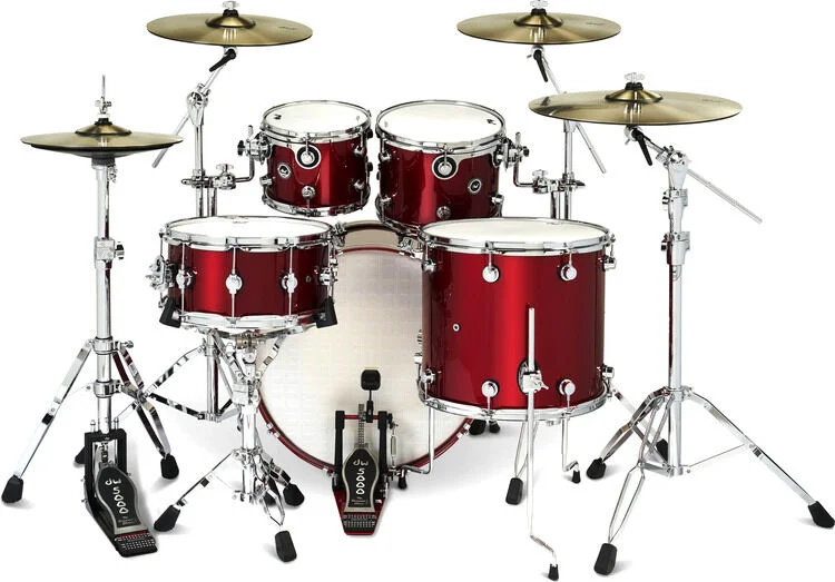  DW DWe 5-piece Drum Kit Bundle - Black Cherry Metallic