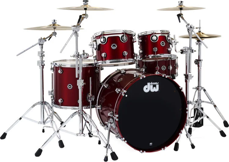  DW DWe 5-piece Drum Kit Bundle - Black Cherry Metallic