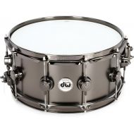 DW Collector's Series Metal Snare Drum - 6.5 x 14-inch - Satin Black Over Brass - Black Nickel Hardware