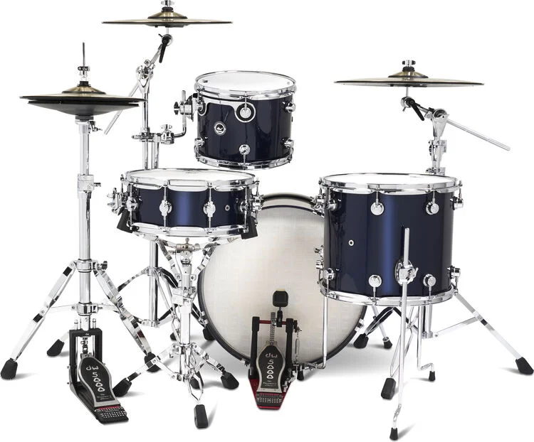  DW DWe 4-piece Drum Kit Bundle - Midnight Blue Metallic