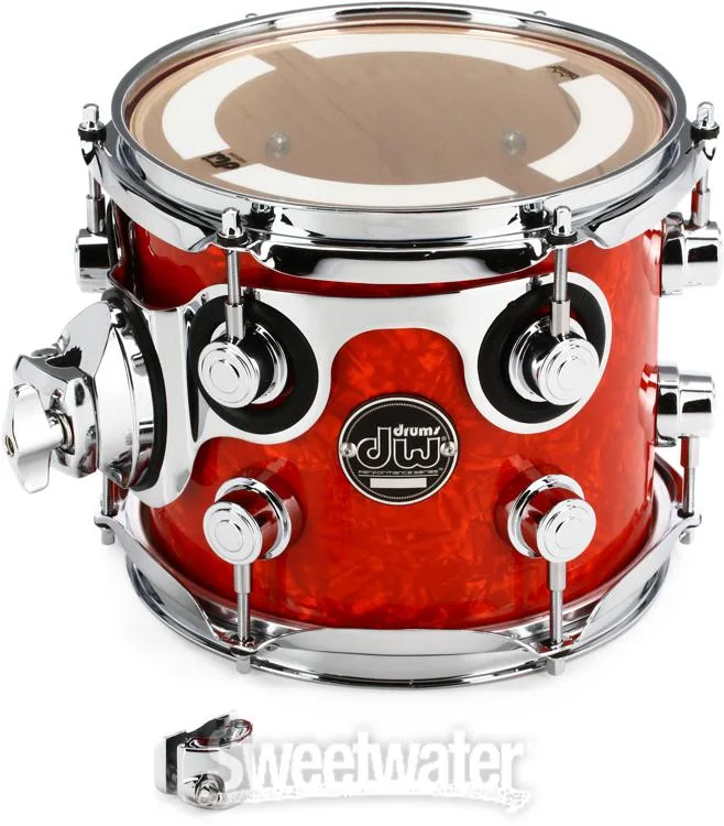  DW Performance Series Mounted Tom - 7 x 8 inch - Tangerine Marine