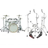 DW Design Series 4-piece Shell Pack and Hardware Bundle - Gloss White