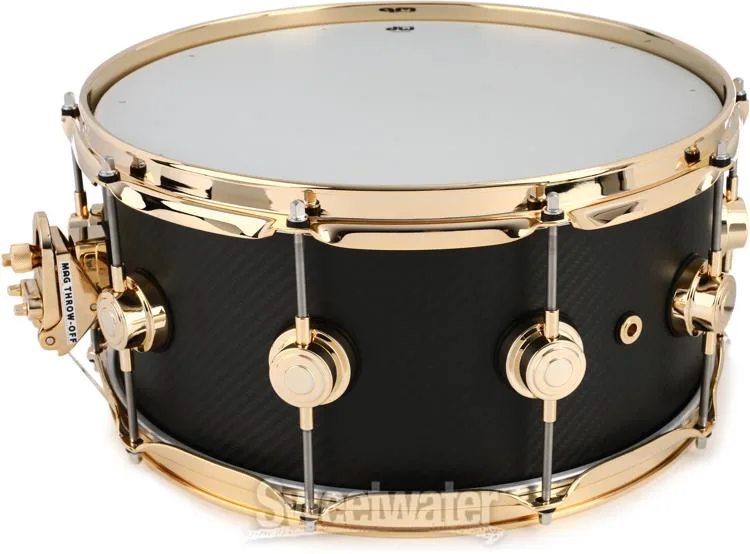  DW Carbon Fiber Snare Drum - 6.5 x 14-inch - Gold Hardware