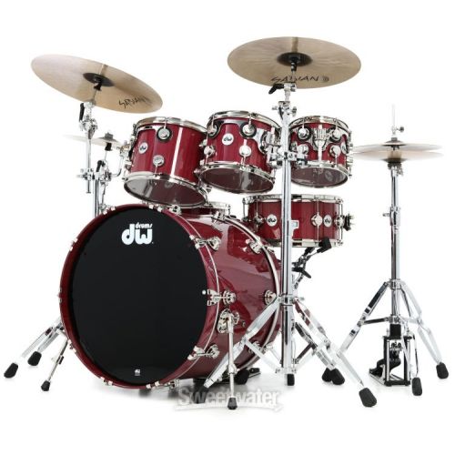  DW Collector's Series Purpleheart Lacquer 7-piece Shell Pack - Gloss Natural with Nickel Hardware