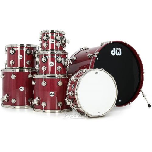  DW Collector's Series Purpleheart Lacquer 7-piece Shell Pack - Gloss Natural with Nickel Hardware