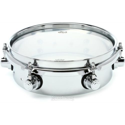  DW Design Series Chrome Piccolo Tom w/bracket - 2.5 x 8 inch