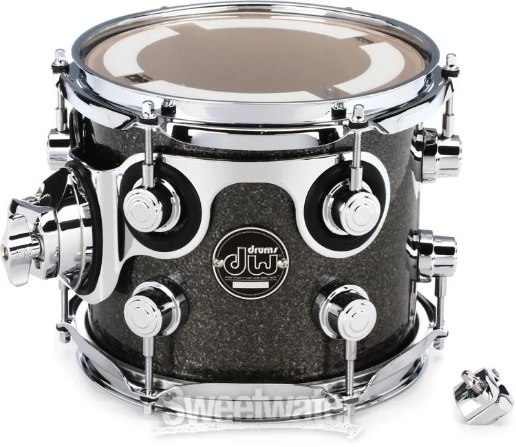  DW Performance Series Mounted Tom - 7 x 8 inch - Pewter Sparkle FinishPly