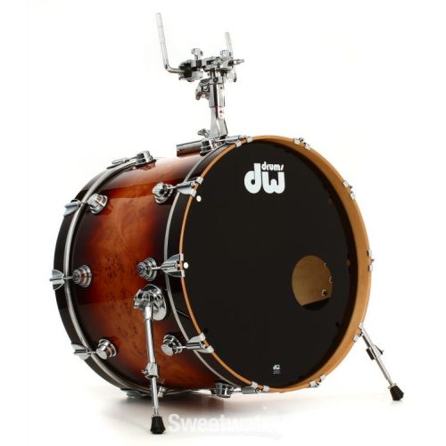  DW Collector's Jazz Series 5-piece Shell Pack - Deep Rich Red Burst over Exotic Mapa Burl