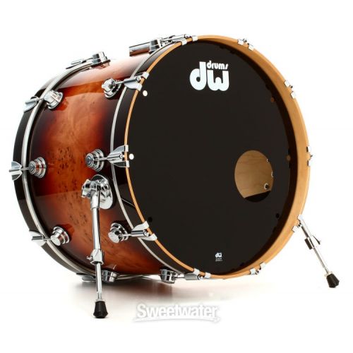  DW Collector's Jazz Series 5-piece Shell Pack - Deep Rich Red Burst over Exotic Mapa Burl