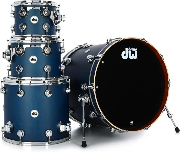 DW Collector's Series Maple Mahogany 4-piece Shell Pack - Satin Regal Blue