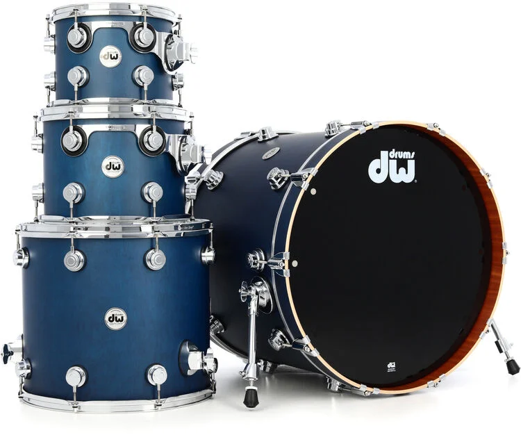  DW Collector's Series Maple Mahogany 4-piece Shell Pack - Satin Regal Blue