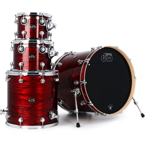  DW Performance Series 7-piece Shell Pack with Dual 22-inch Bass Drums - Antique Ruby Oyster