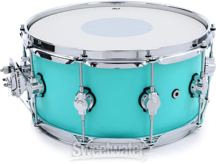  DW Performance Series Snare Drum - 6.5 x 14-inch - Hard Satin Surf - Sweetwater Exclusive