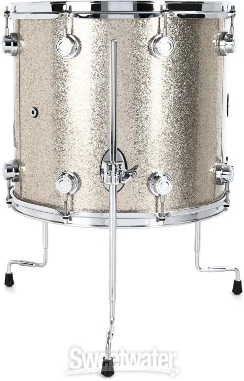  DW Collector's Series FinishPly 4-piece Shell Pack - Nickel Sparkle Glass