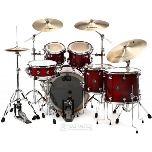  DW Performance Series 5-Piece Shell Pack with 22 inch Bass Drum - Cherry Stain Lacquer