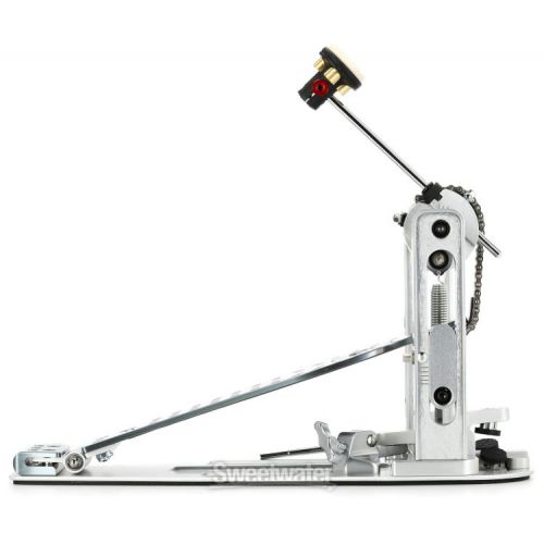  DW DWCPMCDXF MCD Machined Chain Drive Single Bass Drum Pedal with Extended Footboard - Polished