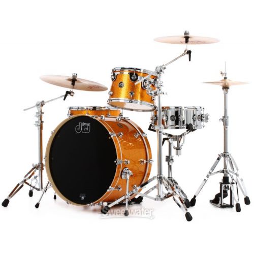  DW Performance Series 3-piece Shell Pack with 24 inch Bass Drum - Gold Sparkle Finish Ply