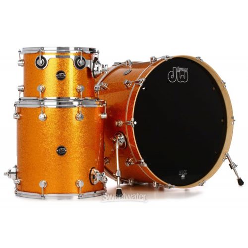  DW Performance Series 3-piece Shell Pack with 24 inch Bass Drum - Gold Sparkle Finish Ply