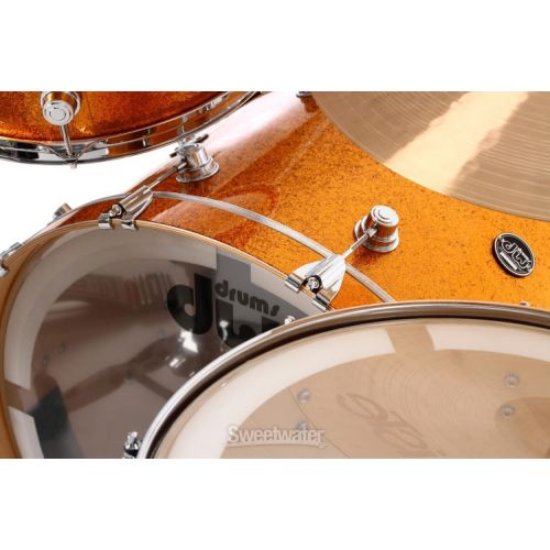  DW Performance Series 3-piece Shell Pack with 24 inch Bass Drum - Gold Sparkle Finish Ply