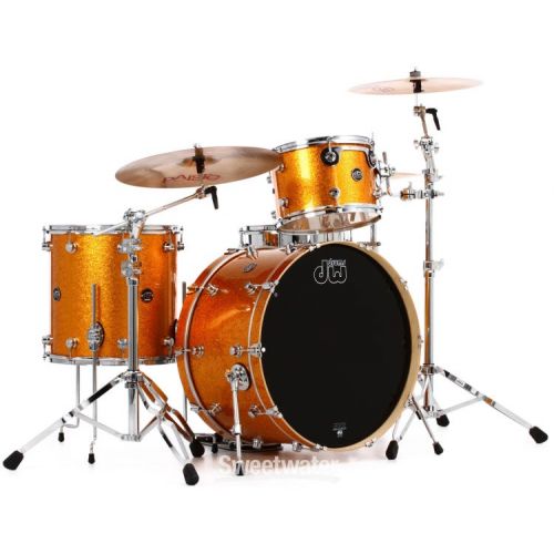  DW Performance Series 3-piece Shell Pack with 24 inch Bass Drum - Gold Sparkle Finish Ply