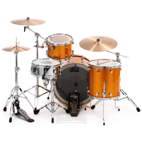  DW Performance Series 3-piece Shell Pack with 24 inch Bass Drum - Gold Sparkle Finish Ply