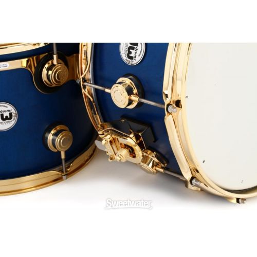  DW Collector's Series Maple/Mahogany 7-piece Shell Pack - Satin Regal Blue