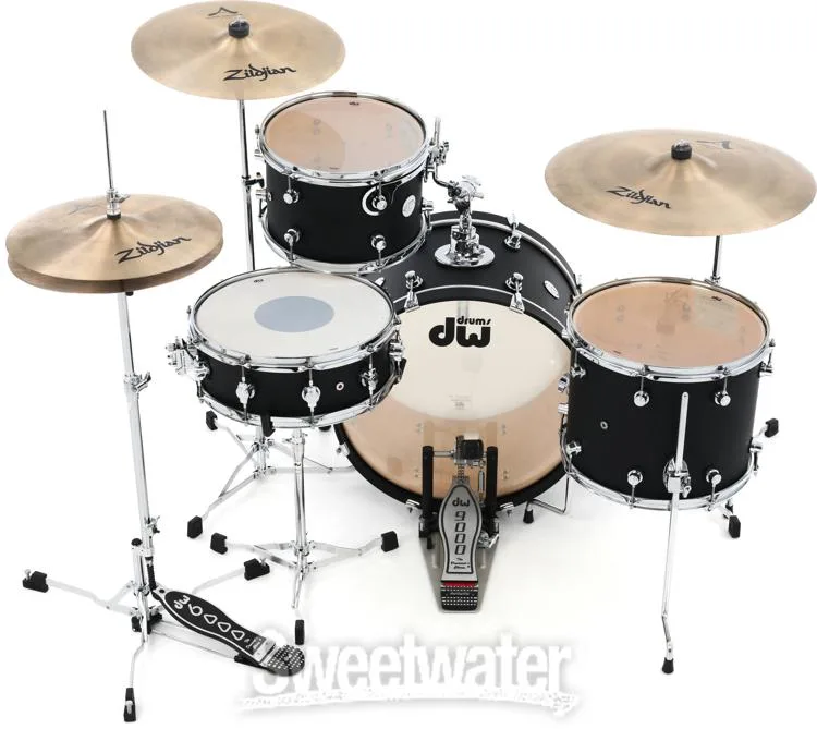  DW DDLM2004BL Design Series Frequent Flyer 4-piece Shell Pack - Black Satin