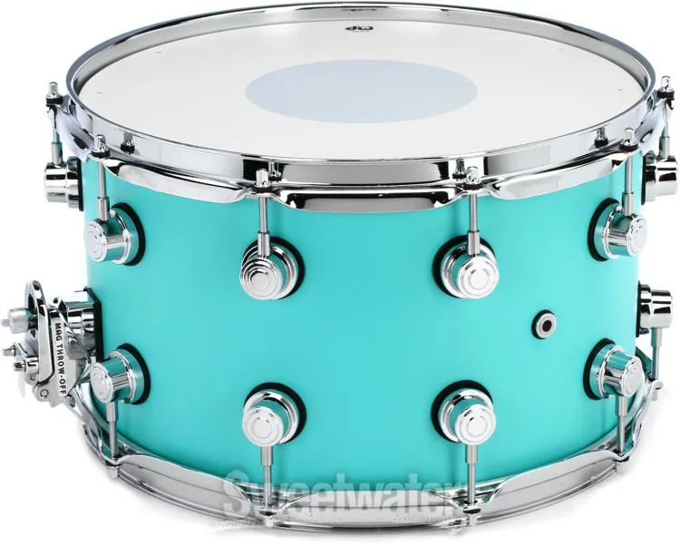  DW Performance Series Snare Drum - 8 x 14-inch - Hard Satin Surf - Sweetwater Exclusive