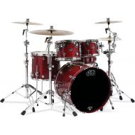 DW Performance Series 4-piece Shell Pack with 22 inch Bass Drum - Cherry Stain Lacquer