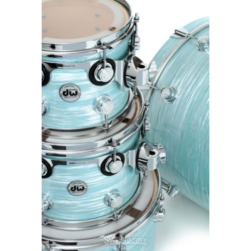  DW Collector's Series 5-piece Shell Pack with Snare Drum - Pale Blue Oyster FinishPly with Chrome Hardware