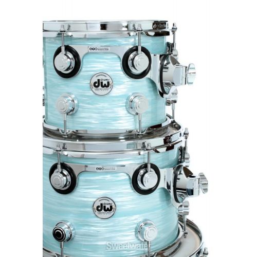  DW Collector's Series 5-piece Shell Pack with Snare Drum - Pale Blue Oyster FinishPly with Chrome Hardware